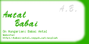 antal babai business card